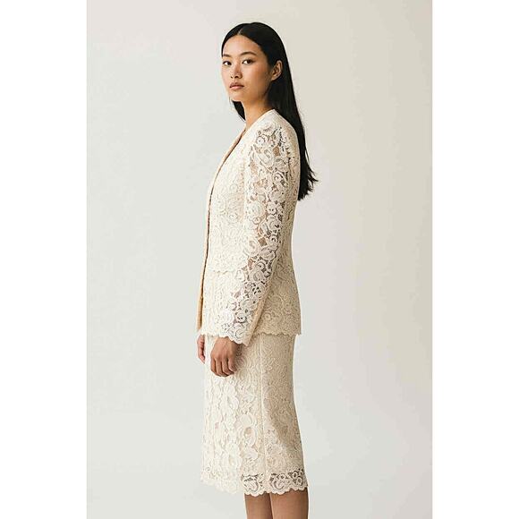 Vintage Scott McClintock NWT Ivory Lace Skirt Suit Set 2-Piece Size 6 Made USA - Picture 4 of 7